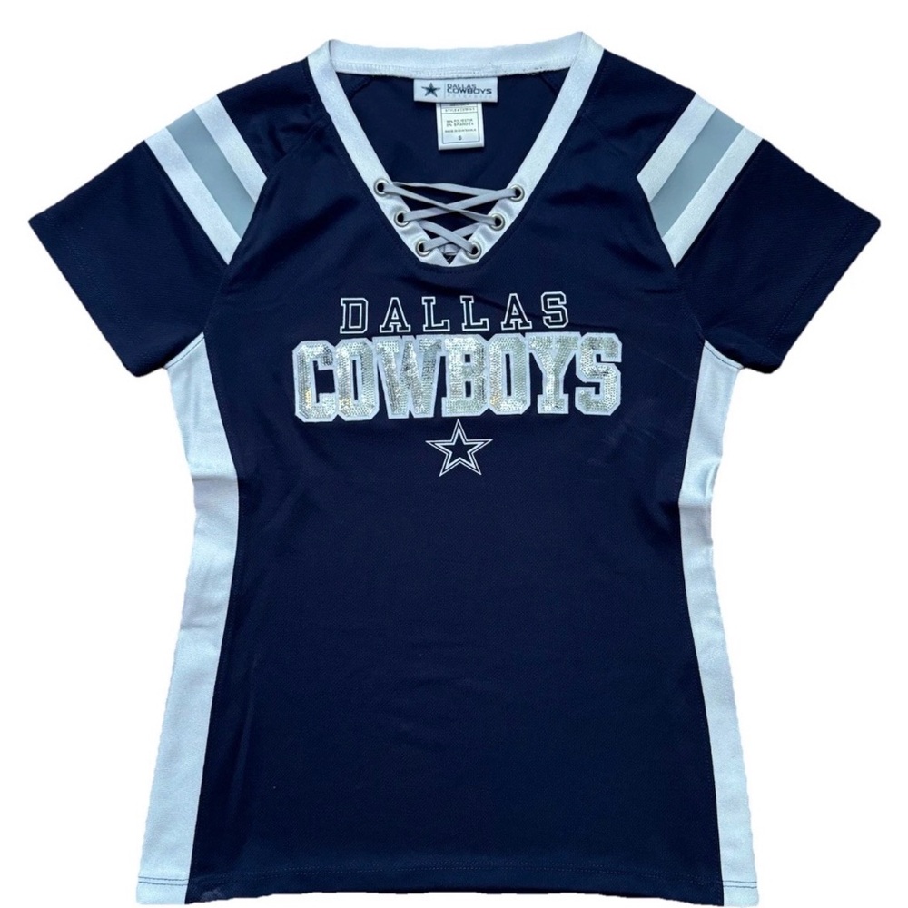 Dallas Cowboys Women's Short Sleeve Tee - Navy and White